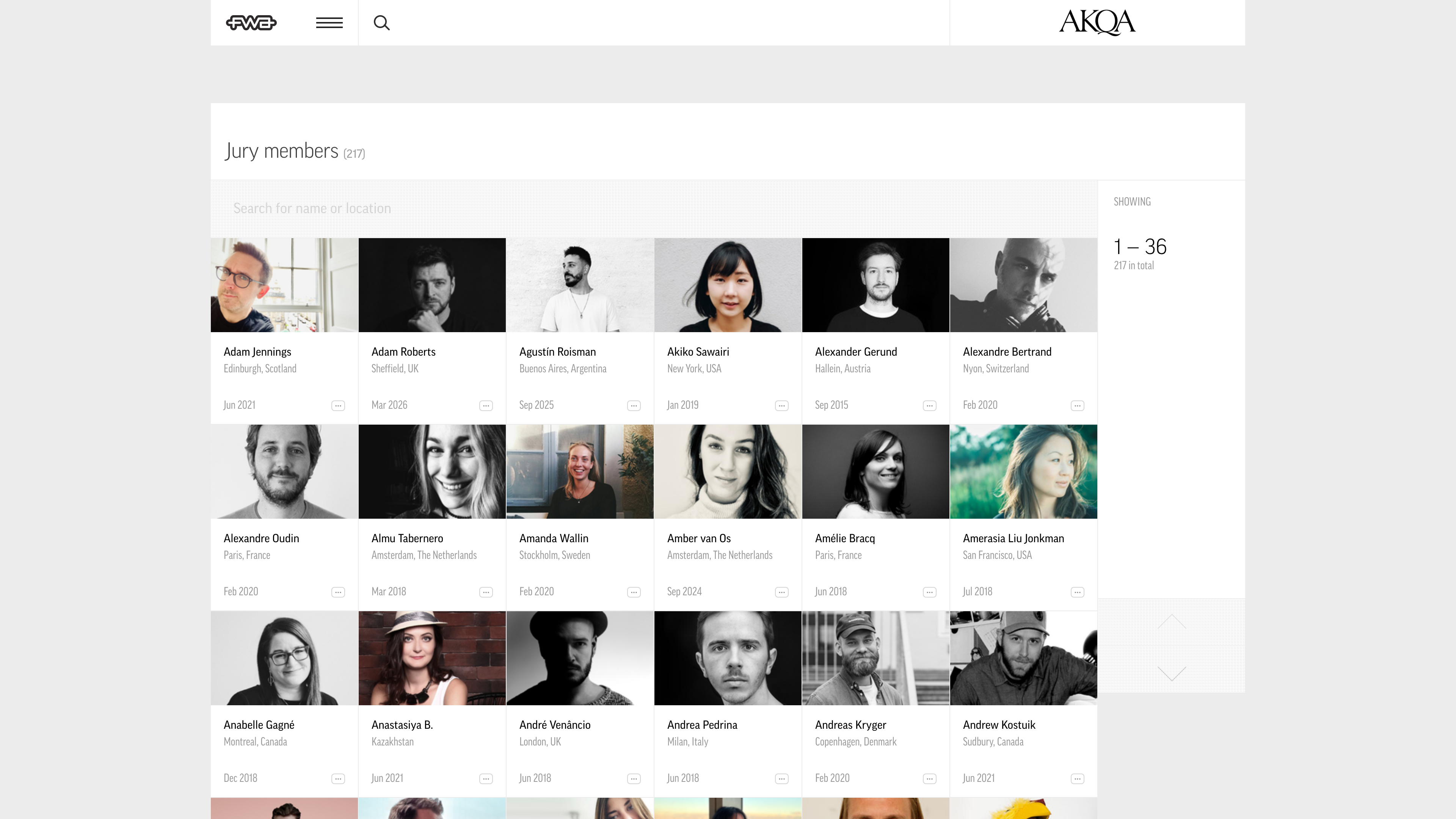 The FWA jury directory
