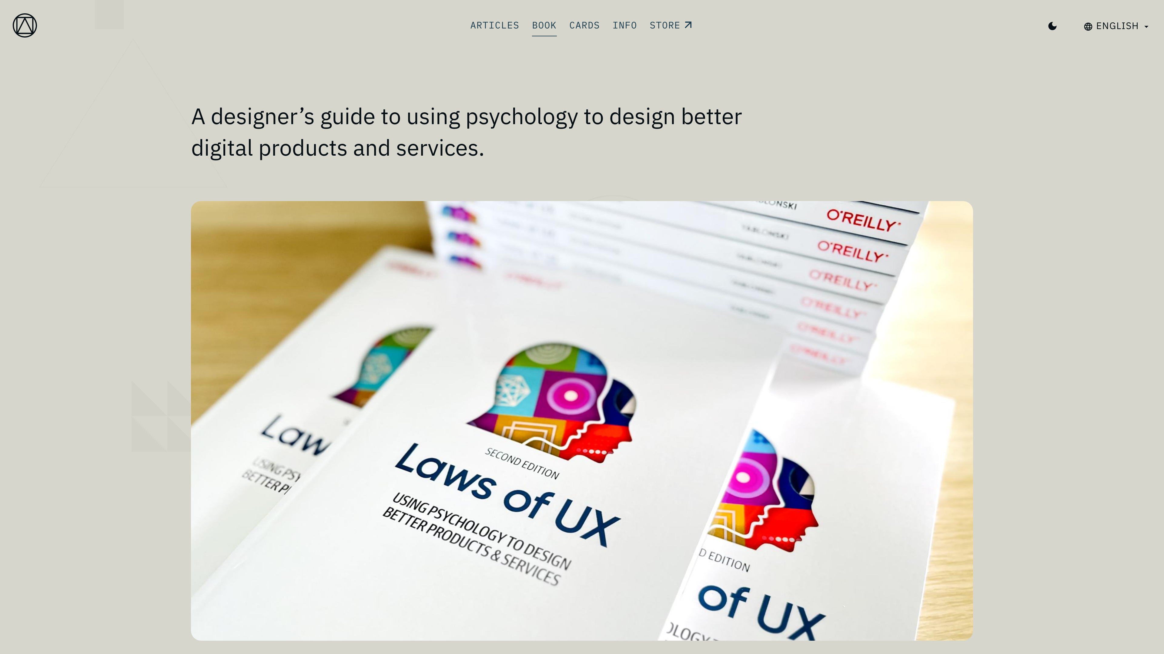 The Laws of UX book page, showing the printed second edition
