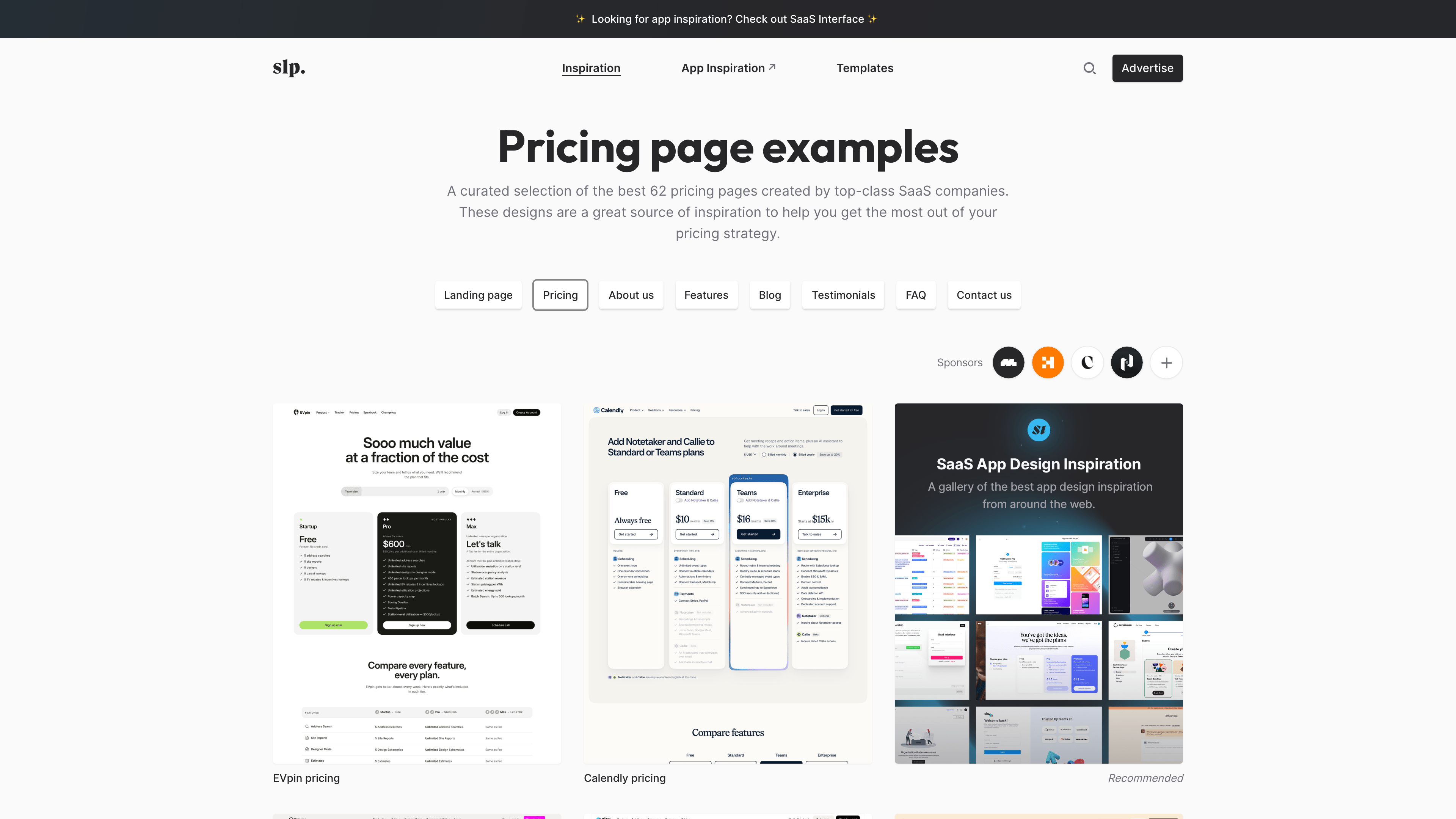 The Pricing section category