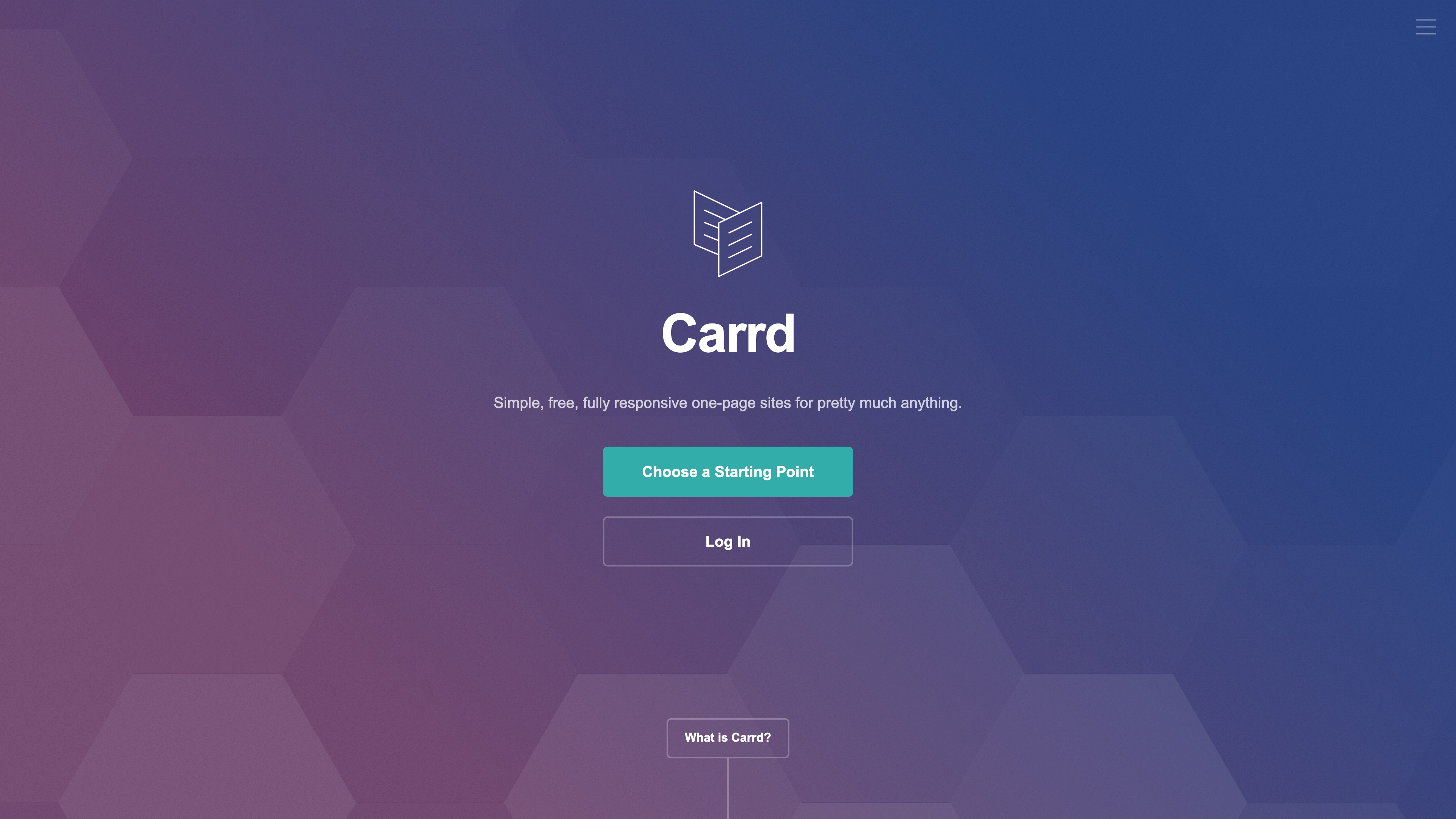 Carrd homepage