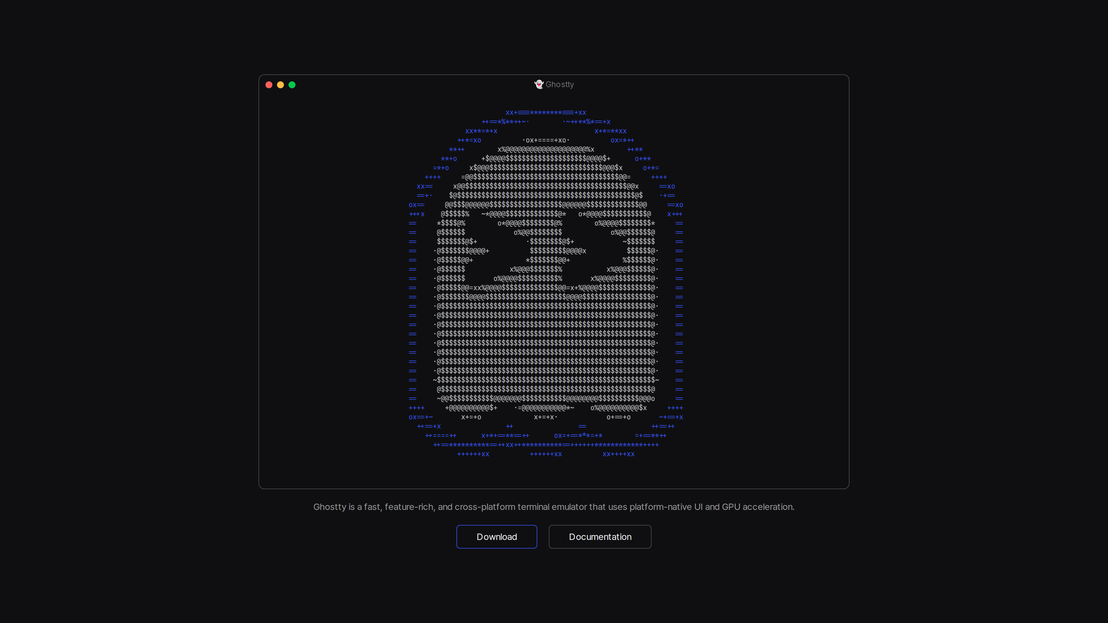 Ghostty official website homepage