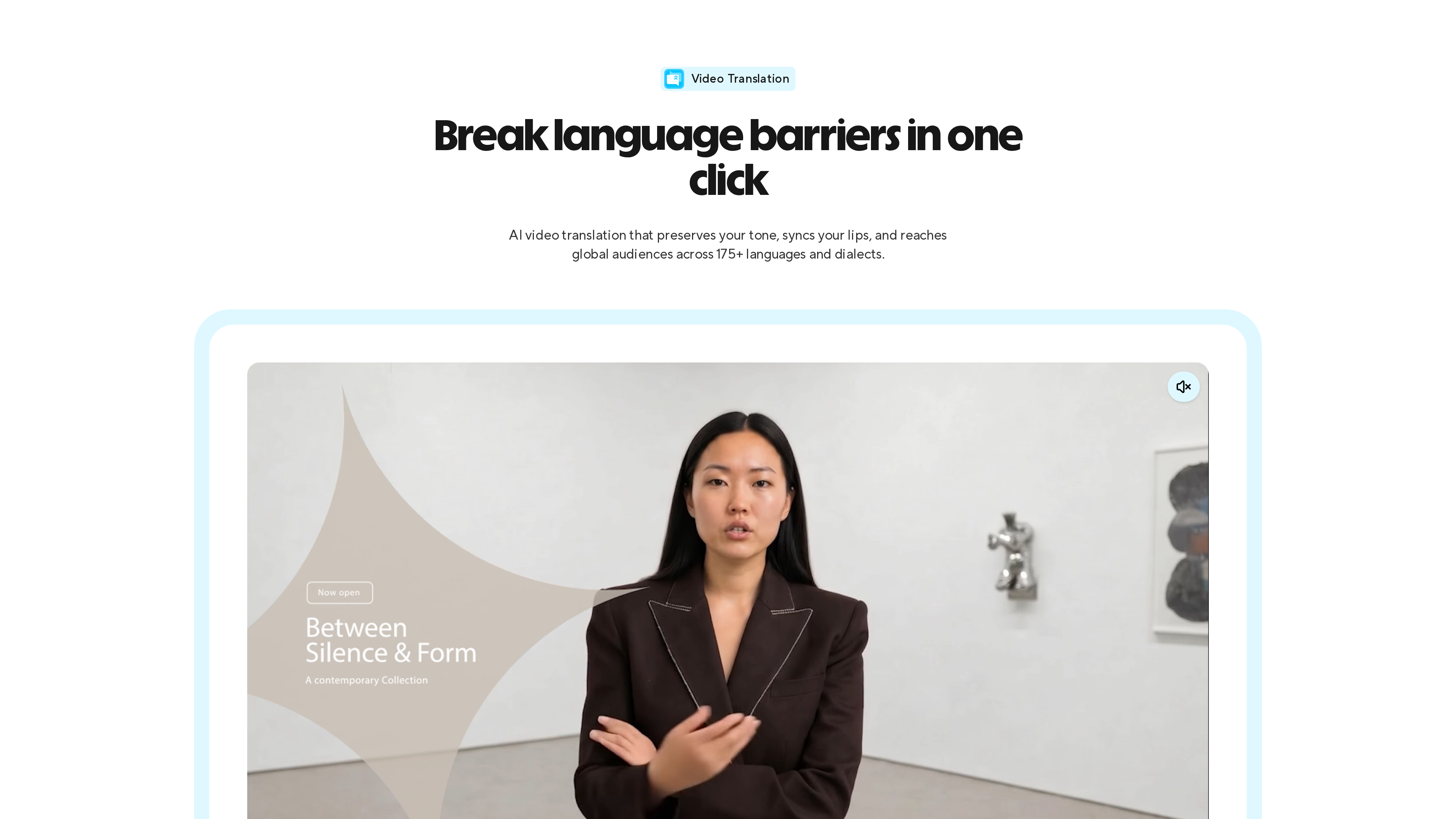 The video translation demo on HeyGen's homepage